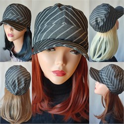 Шапочки после химиотерапии Кепка "Немка" с ТРЕССАМИ на батистовом подкладе 112316